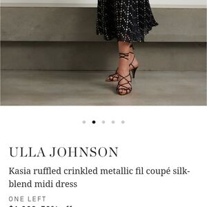 Ulla Johnson Black and Gold Ruffled Dress